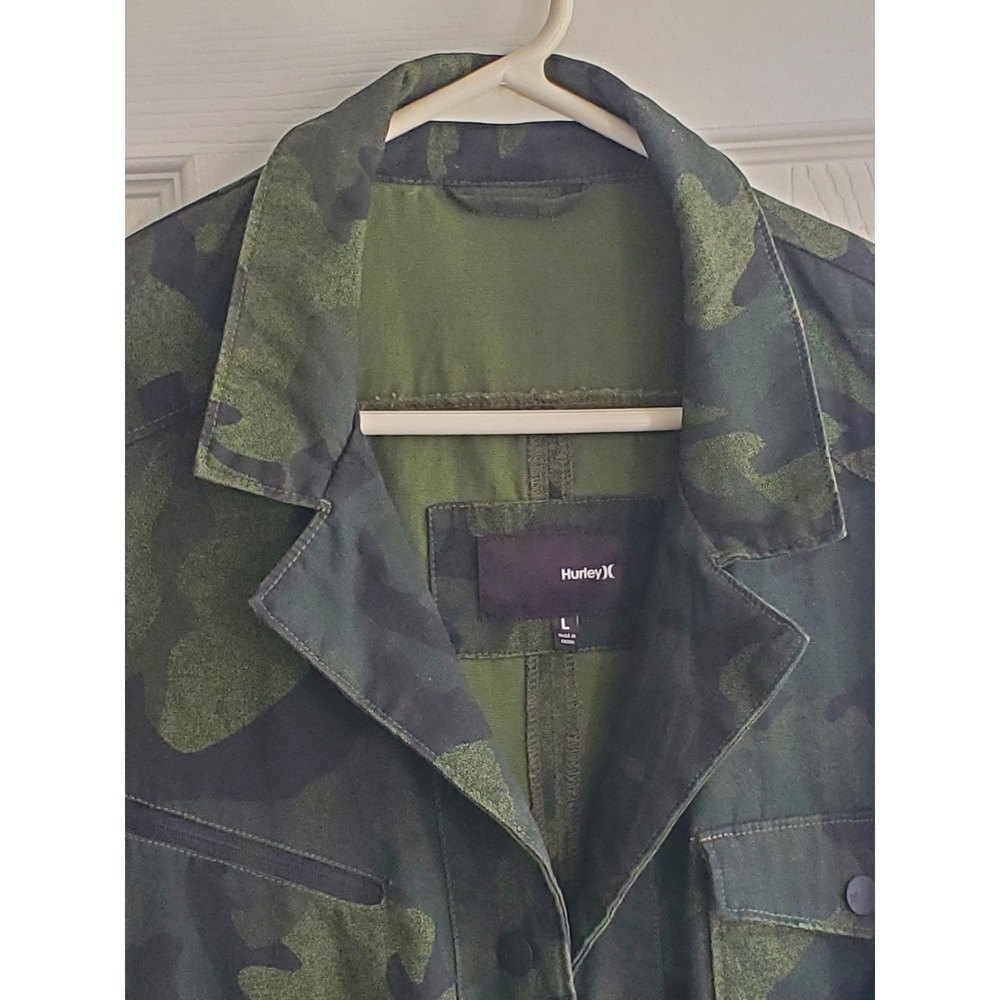 Hurley Mens Green Camouflage Cotton Canvas Utility‎ Jacket B9240-00 Size L
